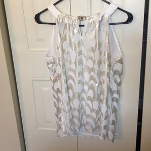 Silver/gold and white New Years top!
